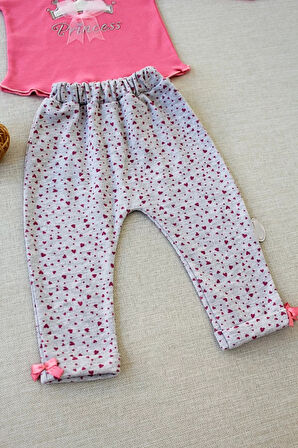 3-6 6-9 9-12 Ay Full Star Nakışlı Şapkalı Uzun Kollu Sweat 3lü Erkek Bebek Takımı Fuşya