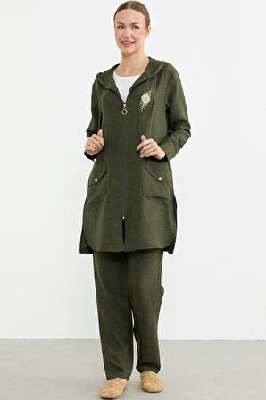 Sementa 76473 Büyük Beden Keten Görünümlü Üçlü Takım