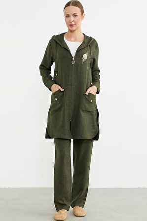 Sementa 76473 Büyük Beden Keten Görünümlü Üçlü Takım