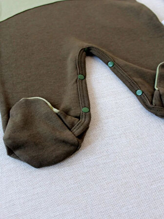 3-6 9-12 12-18 Ay Özel Kuvvetler Nakışlı Bere Şapkalı Kız Erkek Bebek Tulumu Yeşil