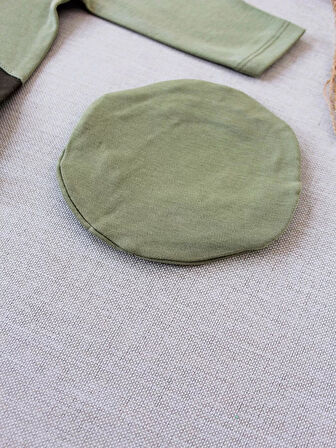 3-6 9-12 12-18 Ay Özel Kuvvetler Nakışlı Bere Şapkalı Kız Erkek Bebek Tulumu Yeşil