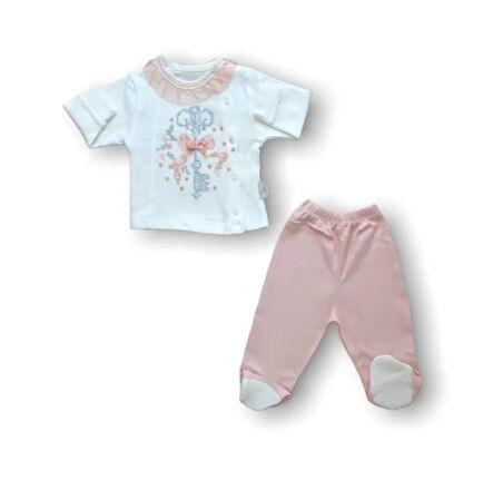 Kanaviçe Nakışlı  5li Zıbın Takımı Hastane Çıkışı Pudra