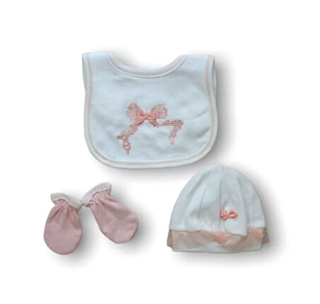 Kanaviçe Nakışlı  5li Zıbın Takımı Hastane Çıkışı Pudra