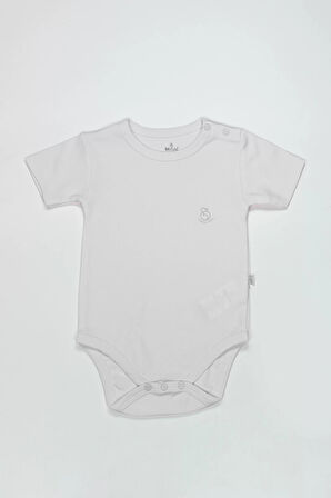 Bistyle Organik Natural Basic Style Yarım Kol Body Bs17103 Beyaz