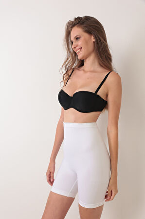 Beyaz Kadın Kalça Kaldırıcı Dikişsiz Korse - 760