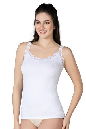 Beyaz Mı Emay 1411 Modal Cotton Dantelli Atlet