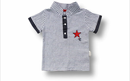 6-9 9-12 12-18 Ay Vip Yaka Şapkalı Kısa Kollu Sweat 3lü Erkek Bebek Takımı Gri