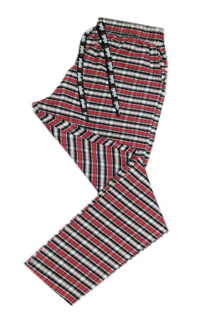 Pijalüx Erkek  Kareli Poplin Cepli Alt Pijama