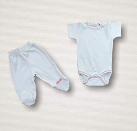 Kalpli Uçan Balon Nakışlı  10lu Zıbın Takımı Hastane Çıkışı Ekru