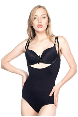 Siyah Mı Emay 2811 Göğsü Açık Slip Boy Lazer Korse