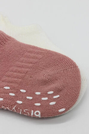 2'li Sneakers Kaymaz Colours Penye Çorap Bs20104 Ekru Pudra