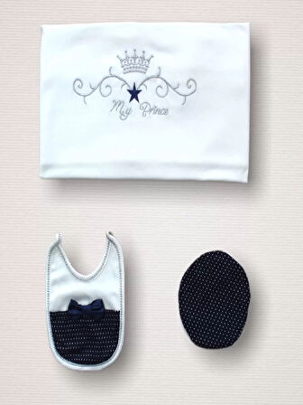 Süper Prens Nakışlı  10lu Zıbın Takımı Hastane Çıkışı Lacivert