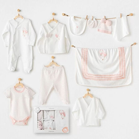 Andywawa Ac25551 Newborn Set Pınk Baloons 10'lu Hastane Çıkışı Ekru