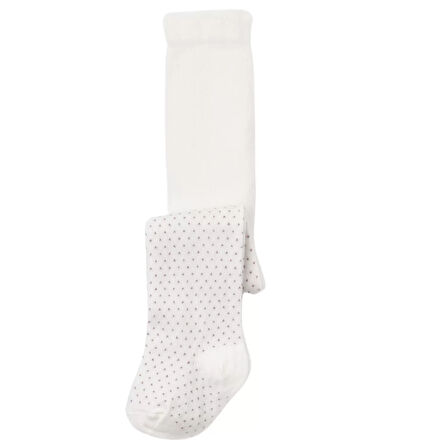 Klasik Puanlı Külotlu Çorap  Ekru