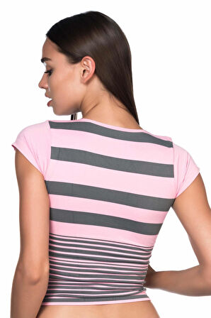 Pembe Gri Mı Emay 5026 Soft Seamless T Shirt