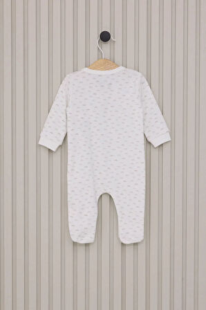 Erkek Bebek Patikli Tulum  Krem