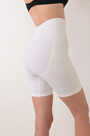 Beyaz Kadın Kalça Kaldırıcı Dikişsiz Korse - 760