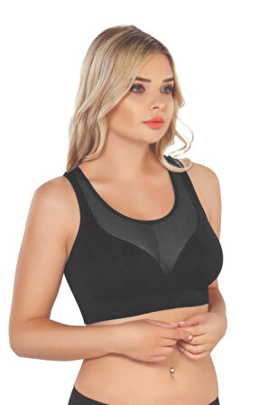 Siyah Mı Emay 4028 Seamless Tül Toparlayıcı Büstiyer