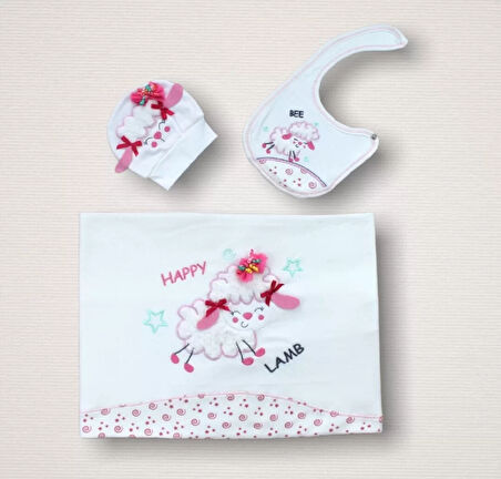 Kıvırcık Kuzu Nakışlı  10lu Zıbın Takımı Hastane Çıkışı Ekru