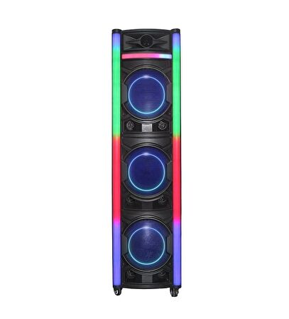 Taşınabilir Tekerli Dev Boy 10X3 İnç 1.47 Cm Super Bass Woofer Bluetooth Hoparlör