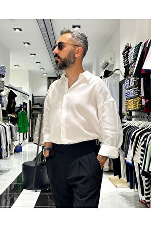 Erkek Yumuşak Dokulu Ekstra Oversize Gömlek