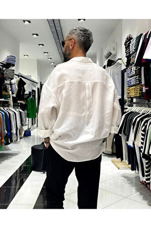 Erkek Yumuşak Dokulu Ekstra Oversize Gömlek