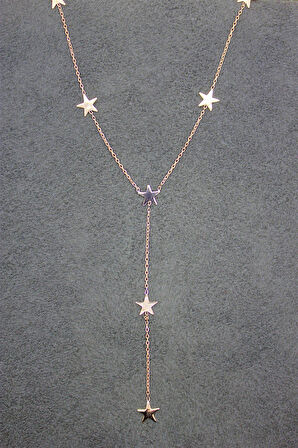 925 Ayar Sallantılı Yıldız Rose Gümüş Kolye (TGK0028)