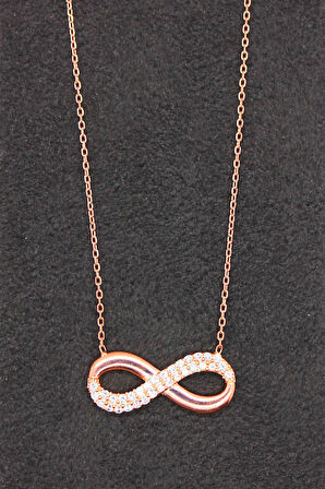 925 Ayar Sonsuzluk Rose Gümüş Kolye (TGK0099)