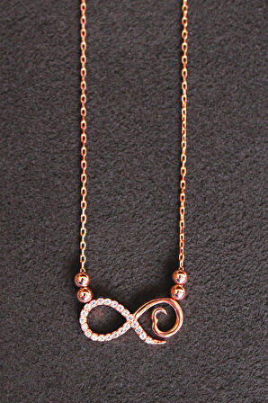 925 Ayar Sonsuzluk Rose Gümüş Kolye (TGK0135)