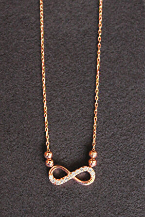 925 Ayar Sonsuzluk Rose Gümüş Kolye (TGK0136)