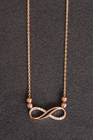 925 Ayar Sonsuzluk Rose Gümüş Kolye (TGK0151)