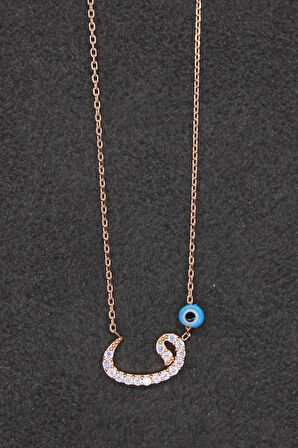 925 Ayar Vav Rose Gümüş Kolye (TGK0182)