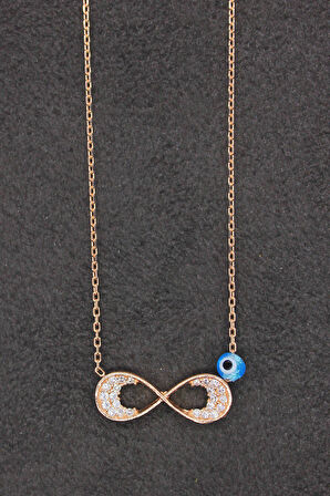 925 Ayar Sonsuzluk Rose Gümüş Kolye (TGK0185)