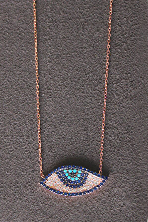 925 Ayar Tek Göz Rose Gümüş Kolye (TGK0206)