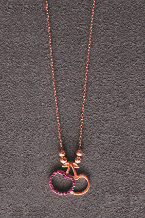 925 Ayar Elma Rose Gümüş Kolye (TGK0212)