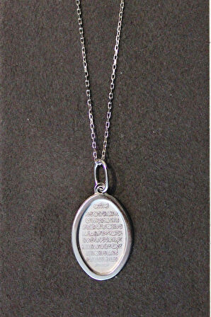 925 Ayar Ayet el Kürsi Gümüş Kolye (TGK0271)