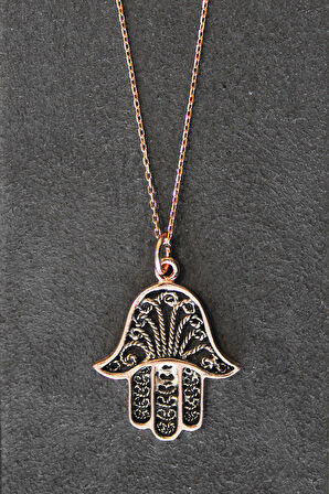 925 Ayar Fatma Ana Rose Gümüş Kolye (TGK0315)