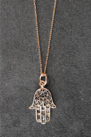 925 Ayar Fatma Ana Rose Gümüş Kolye (TGK0317)