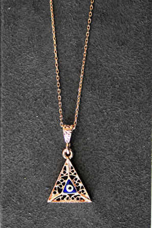 925 Ayar Nazarlı Rose Gümüş Kolye (TGK0326)