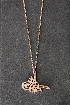 925 Ayar Tuğra Rose Gümüş Kolye (TGK0334)