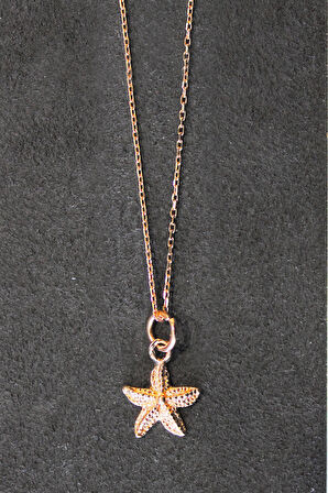 925 Ayar Denizyıldızı Rose Gümüş Kolye (TGK0337)