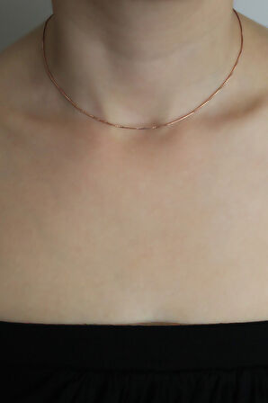 925 Ayar Toplu Rose Gümüş Sırt Kolyesi (TGK0345)