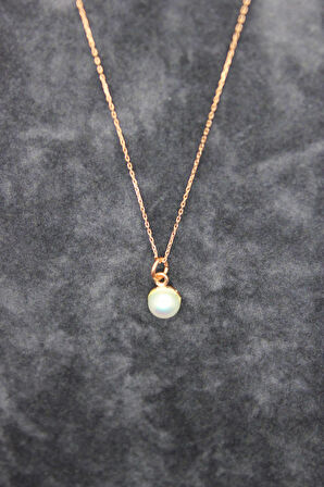 925 Ayar İnci Roz Gümüş Kolye (TGK0410)