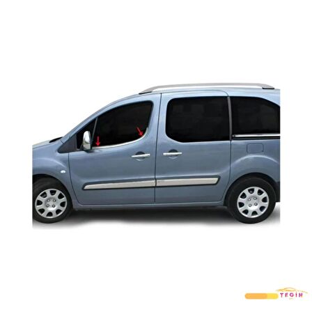 Citroen Berlingo II Mini Van 2008-2018 Premium Cam Çıtası 2 Parça Paslanmaz Çelik