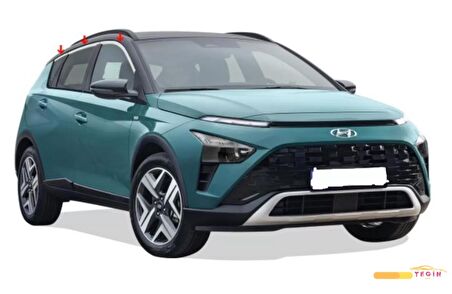 Hyundai Bayon SUV 2021 Sonrası Premium Cam Üst Çerçevesi 6 Parça Paslanmaz Çelik