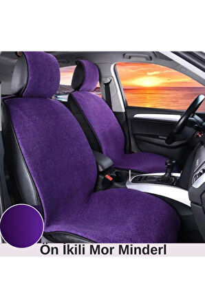 Araba Koltuk Minderi Kumaş Ikili Koltuk Minderi Terletmez Ergonomik Mor