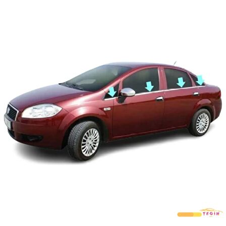 Fiat Linea SD 2012- Cam Çıtası 8 Parça Paslanmaz Çelik