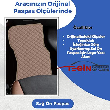 Hyundai Santafe Cm 2006-2012 -5kişilik  Bej Deri Bej Kenar Paspas Paspas