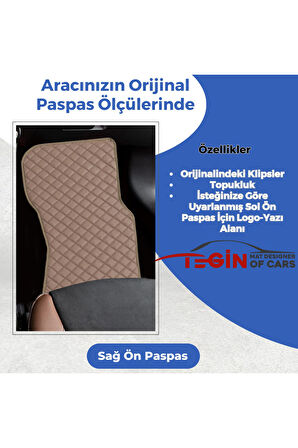 Toyota Avensis 2003-2009 Prime Bej Deri Bej Kenar Paspas Paspas