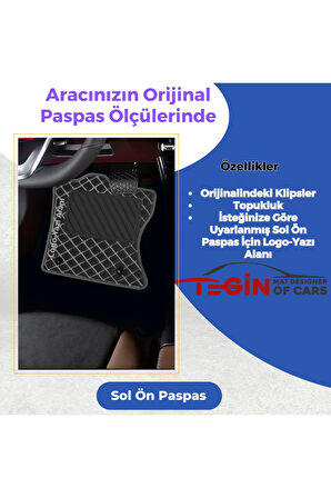 Jaguar Xj 6 X300 1994-1997 Prime Siyah Beyaz Deri Gri Kenar Paspas